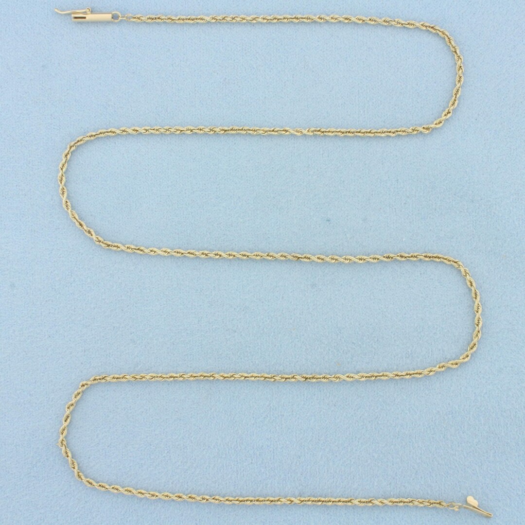 20 Inch Rope Link Chain Necklace in 14k Yellow Gold - Etsy