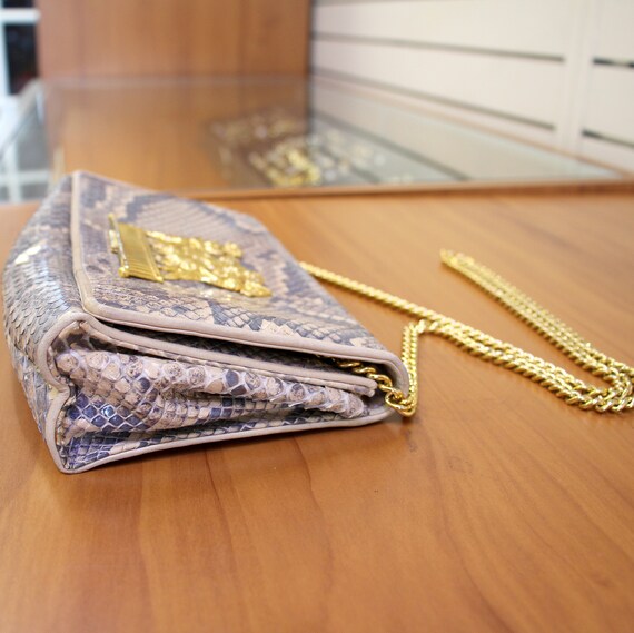 Vintage Channel Python Exotic Clutch Handbag - image 2