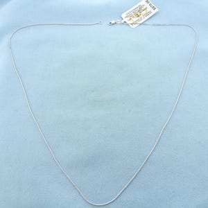 New 20 inch Box Link Chain Necklace in 14k White Gold
