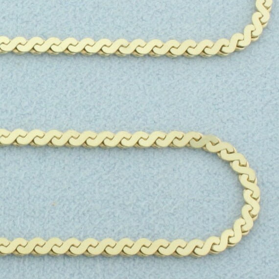 Italian 15 Inch Serpentine Link Chain Necklace in… - image 2