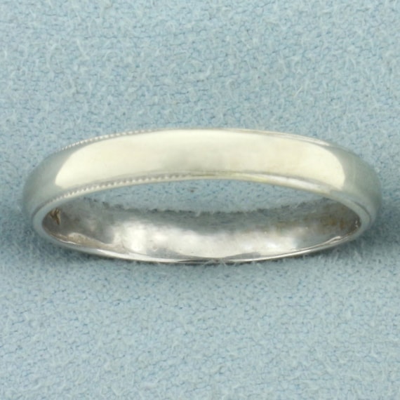 Mens Milgrain Beaded Edge Wedding Band Ring in 14… - image 1
