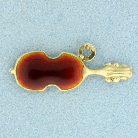 Violin Pendant or Charm in 14k Yellow Gold - image 2