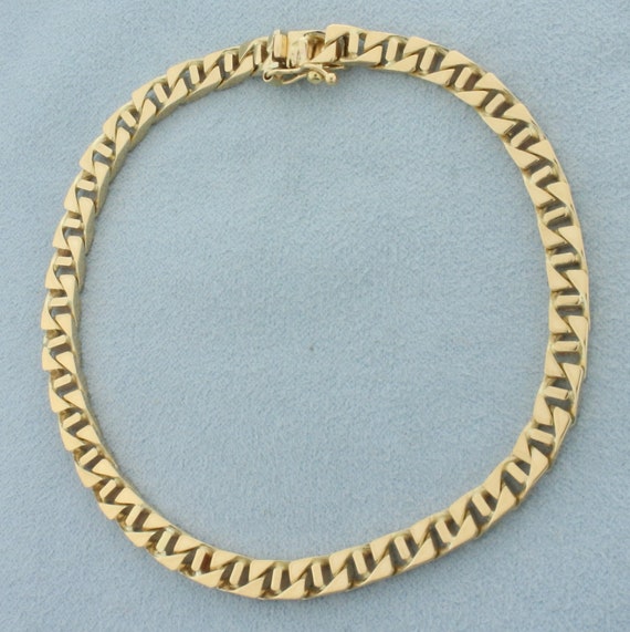 Italian Squared Anchor Link Bracelet in 14k Yellow