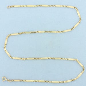 20 Inch Bar Link Chain Necklace in 14k Yellow Gold
