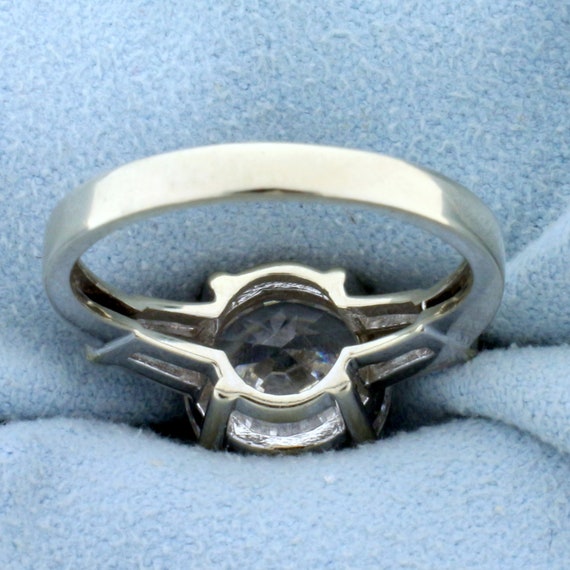 4ct TW CZ Engagement Ring in 14K White Gold - image 4