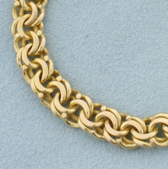 Heavy Double Loop Charm Bracelet in 18k Yellow Go… - image 2