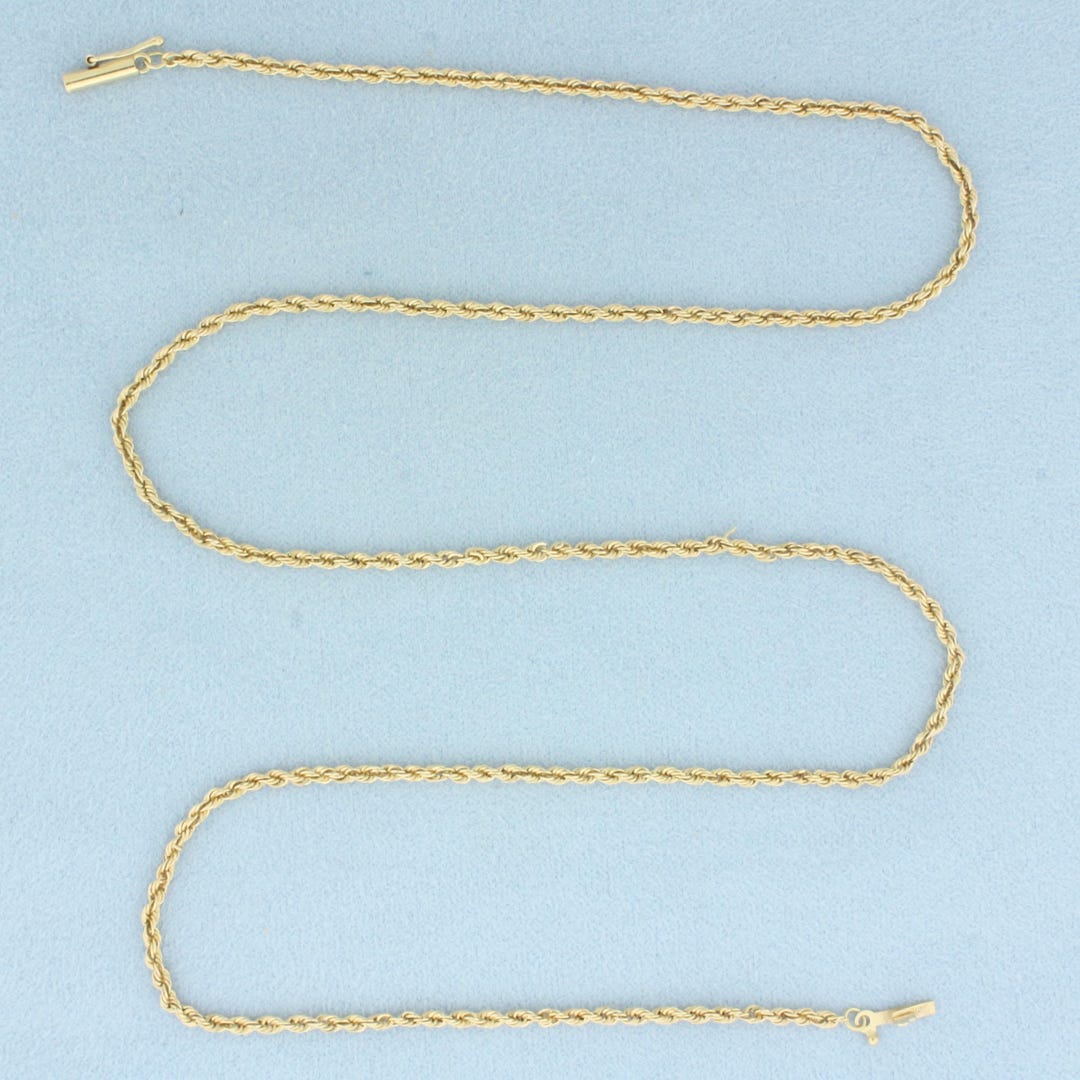 21 Inch Rope Link Chain Necklace in 14k Yellow Gold - Etsy