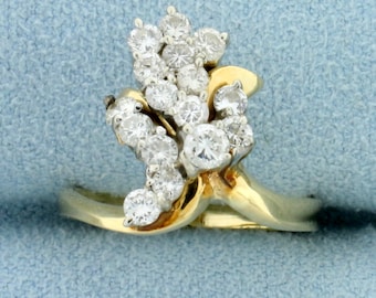 1ct TW Diamond Cluster Ring in 14k Yellow Gold