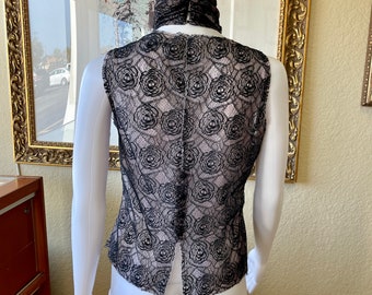CHANEL カメリア柄 ノースリーブ NEW CHANEL 23K Camellia CC Logo CASHMERE Black White REVERSIBLE