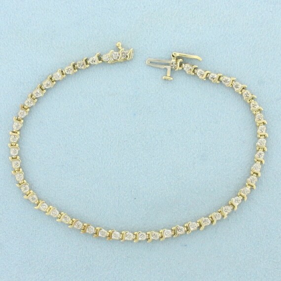 Diamond Tennis Bracelet in 10K Yellow Gold