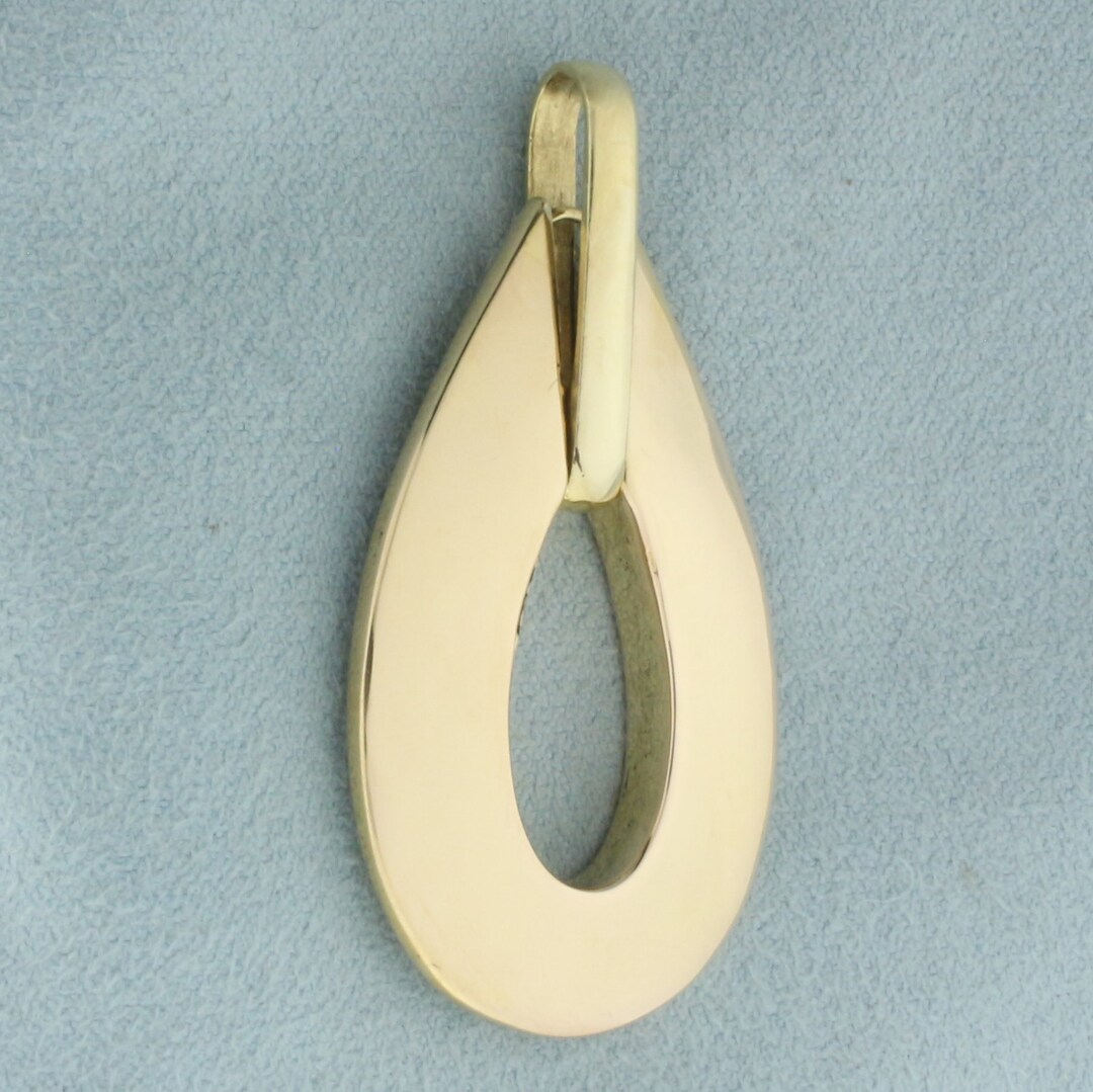 Italian Modern Design Dangle Pendant in 14k Yellow Gold - Etsy UK