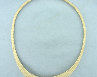 Italian Diamond Cut Graduated Necklace in 14K Yellow Gold