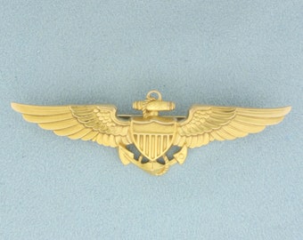 US Marine Corp oder Naval Aviator Flügel Anstecknadel in 10k Gelbgold