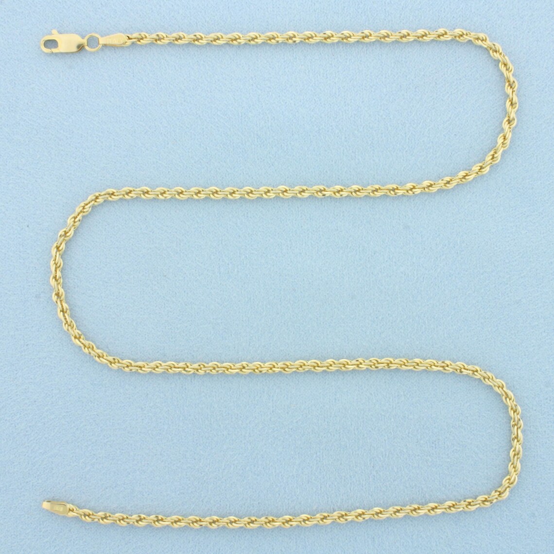 18 Inch Rope Italian 18 Inch Rope Link Diamond Cut Chain Necklace in 14k Yellow Gold ...
