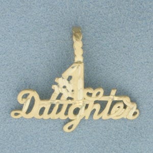 Number One #1 Daughter Pendant in 14k Yellow Gold