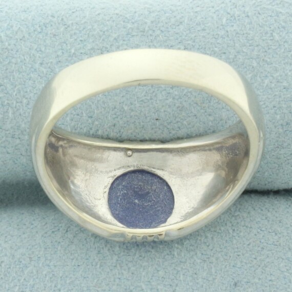 Mens Star Sapphire Ring in 14k White Gold - image 4
