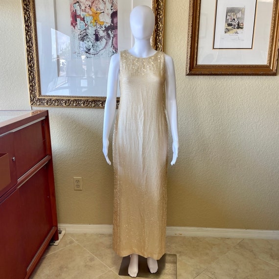 Chanel Collectors 97P Iconic Sequin Neutral Sheer Gown Dress -  Finland