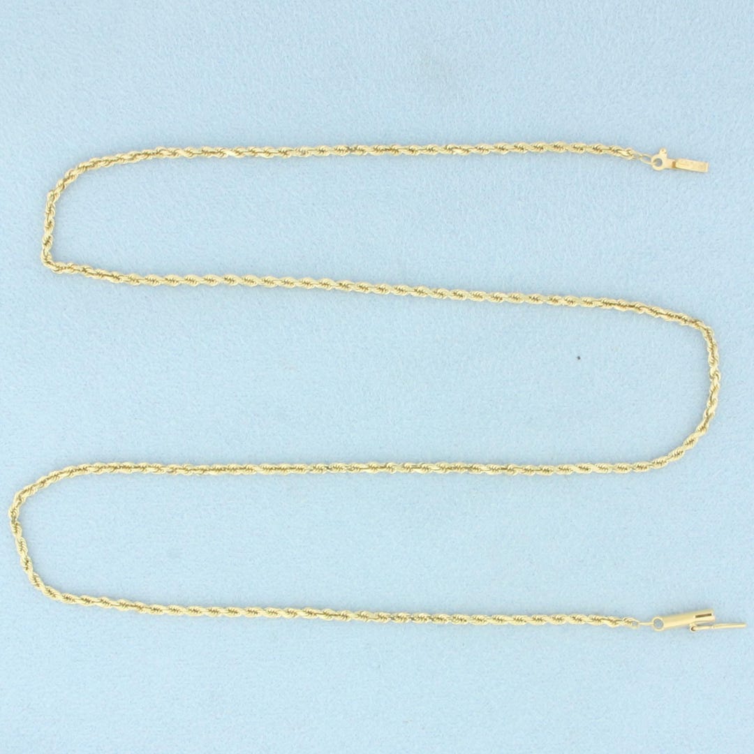 18 Inch Rope 18 Inch Rope Link Chain Necklace in 14k Yellow Gold - Etsy