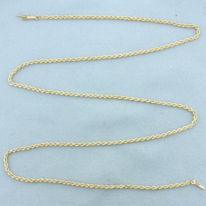 24 Inch Rope Link Chain Necklace in 14k Yellow Gold