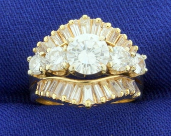 1 Karat Rund Diamant Herren Solitär Hochzeit Jahrestag Bandring Gelbgold-Finish