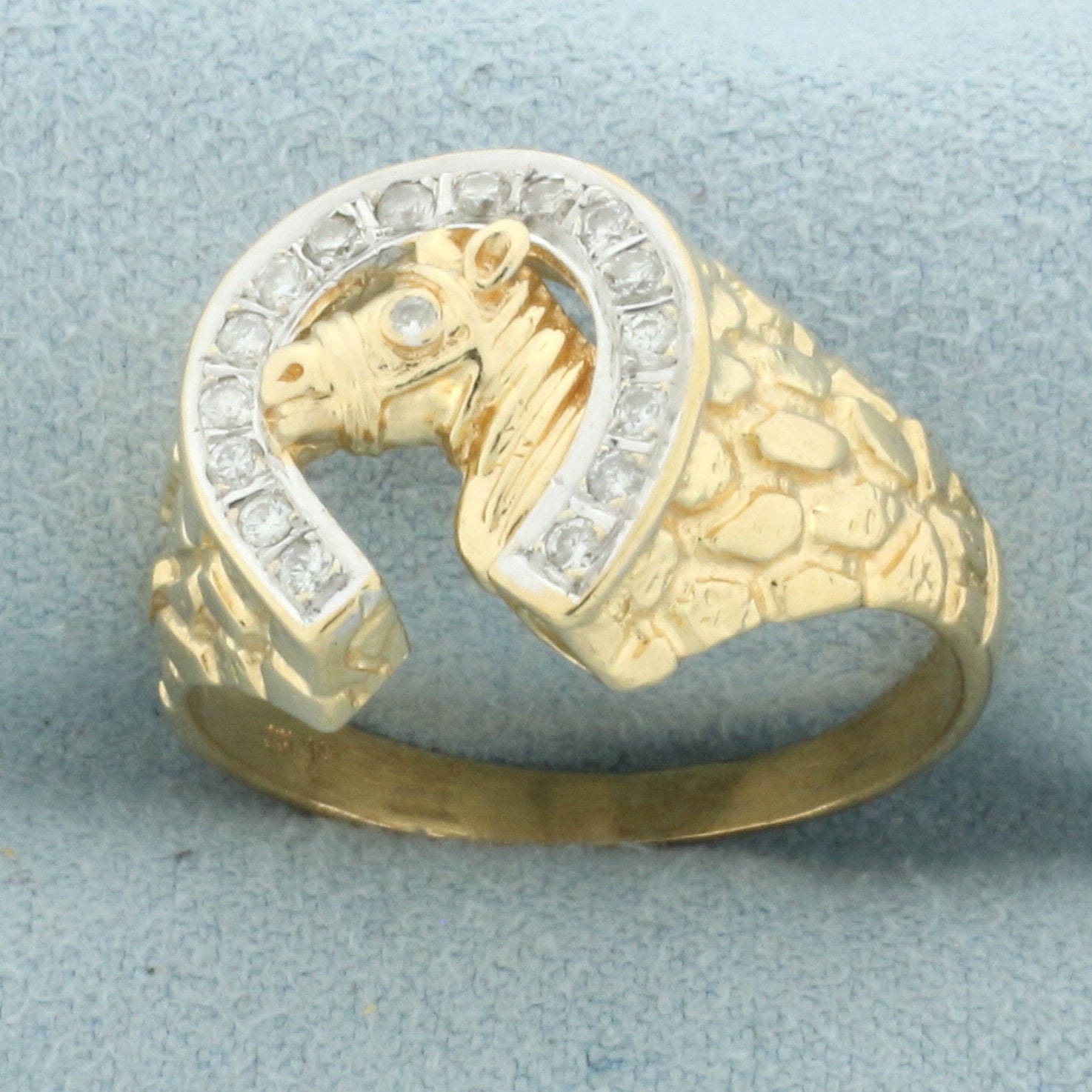 Gold nugget cheap horseshoe ring