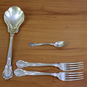 Vintage Set of 4 Piece Gorham Chantilly Sterling Silver Flatware