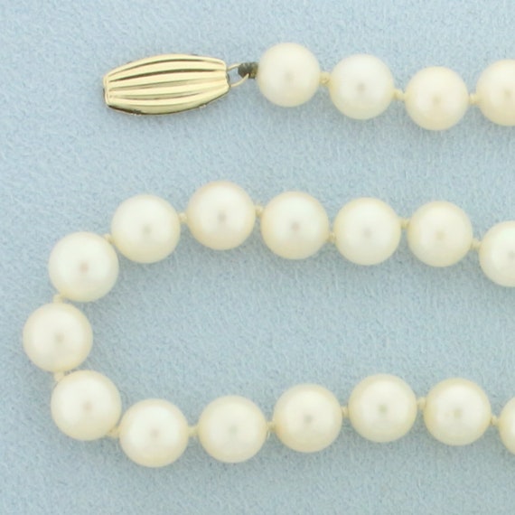 Pearl Strand Necklace with 14k Yellow Gold Clasp - image 2