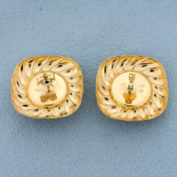 Vintage Onyx Earrings in 14K Yellow Gold - image 2