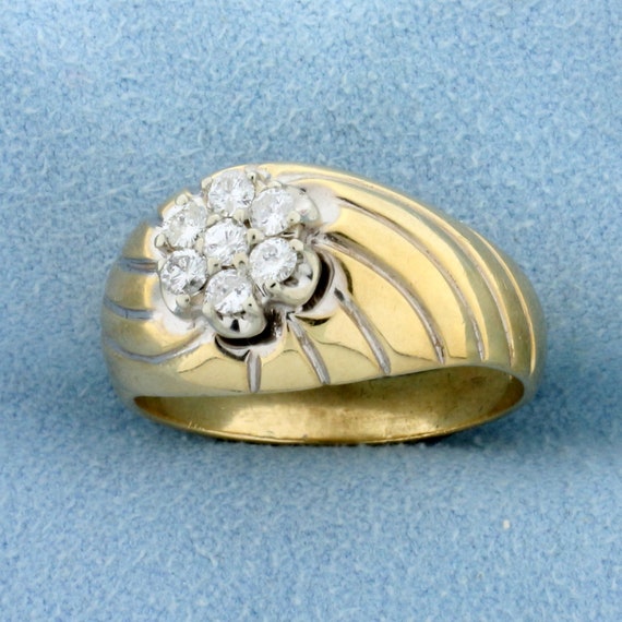 Vintage Diamond Dome Ring in 14K Yellow Gold - image 2
