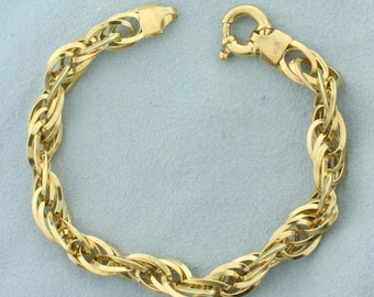 Großes italienisches Gliederseil Armband in 750 Gelbgold
