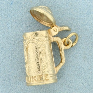 Milwaukee Beer Stein Pendant or Charm in 14K Yellow Gold