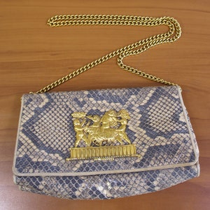 Bolsa de embreagem exótica Python Channel Vintage