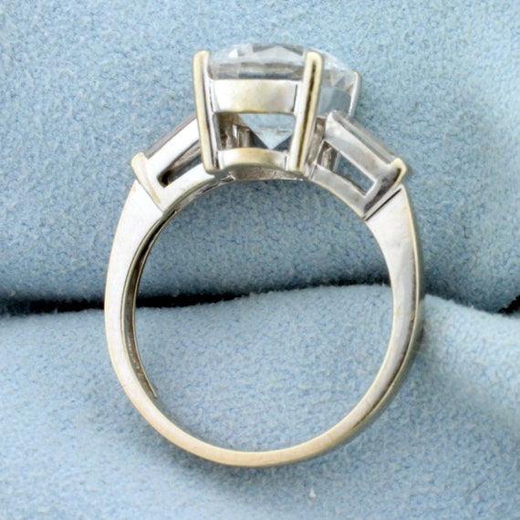 4ct TW CZ Engagement Ring in 14K White Gold - image 3