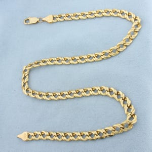 18 Inch Italian Heavy Solid Curb Link Chain Necklace in 14k yellow gold