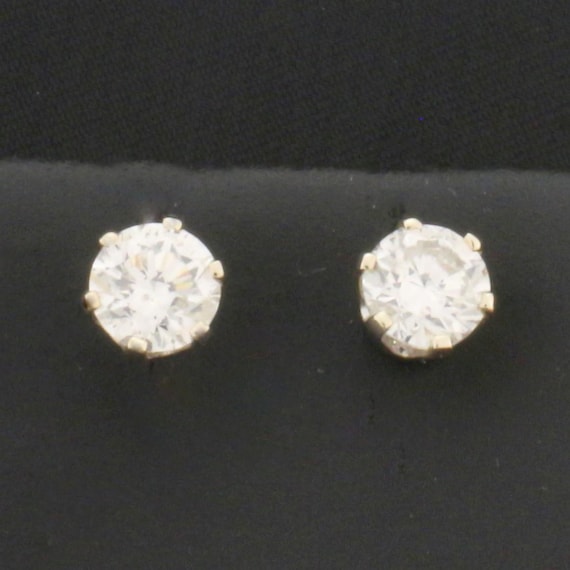 TW Diamond Stud Earrings With in 14K White Gold