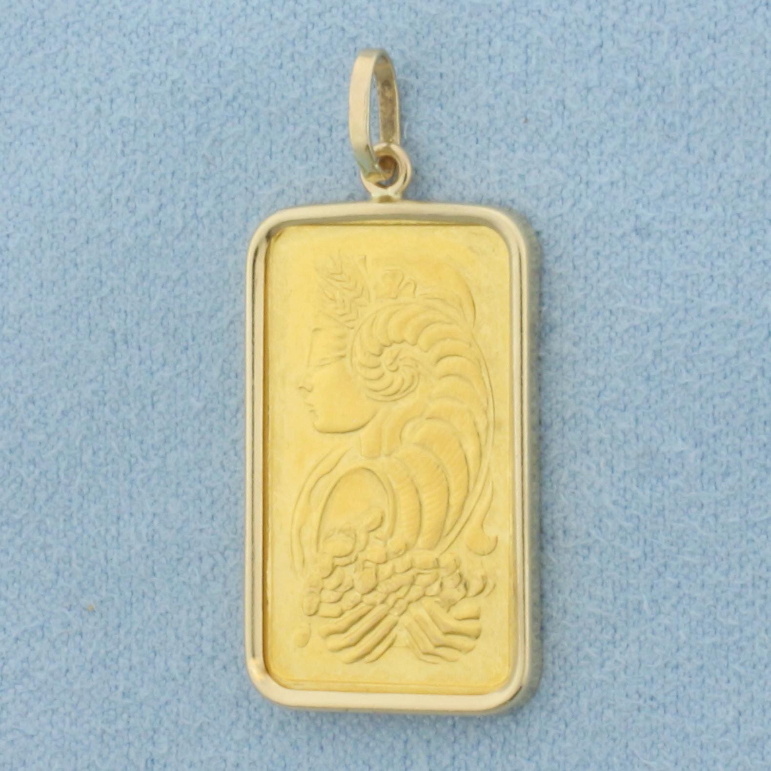 PAMP Suisse .999 5g Fine Gold Bar Pendant or Charm in 14k Yellow