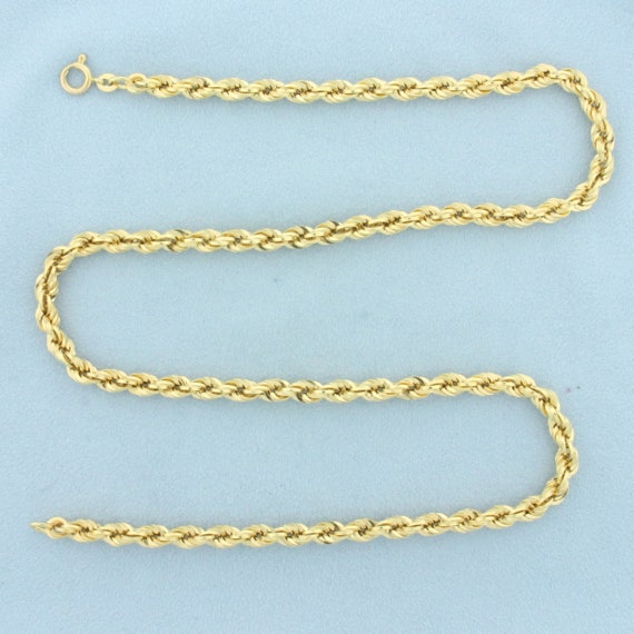 Italian 20 Inch Rope Link Chain Necklace in 14k Yellow Gold - Etsy