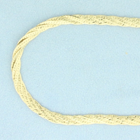 Unique Twisting Herringbone Link Chain Necklace i… - image 2