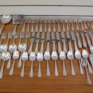 Set di posate vintage Kirk Stieff Corsage in argento sterling da 80 pezzi