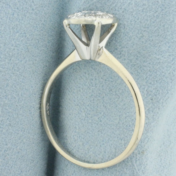 Pave Diamond Disc Design Ring in 14k White Gold - image 3