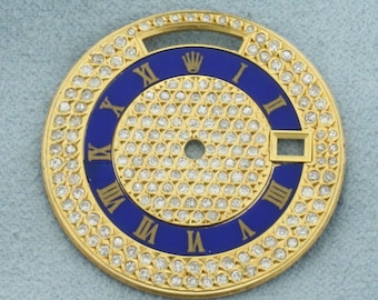Aftermarket Rolex Diamond and Blue Enamel 36mm Day Date Dial