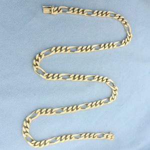 20.5 Inch Figaro Link Chain Necklace in 14k Yellow Gold
