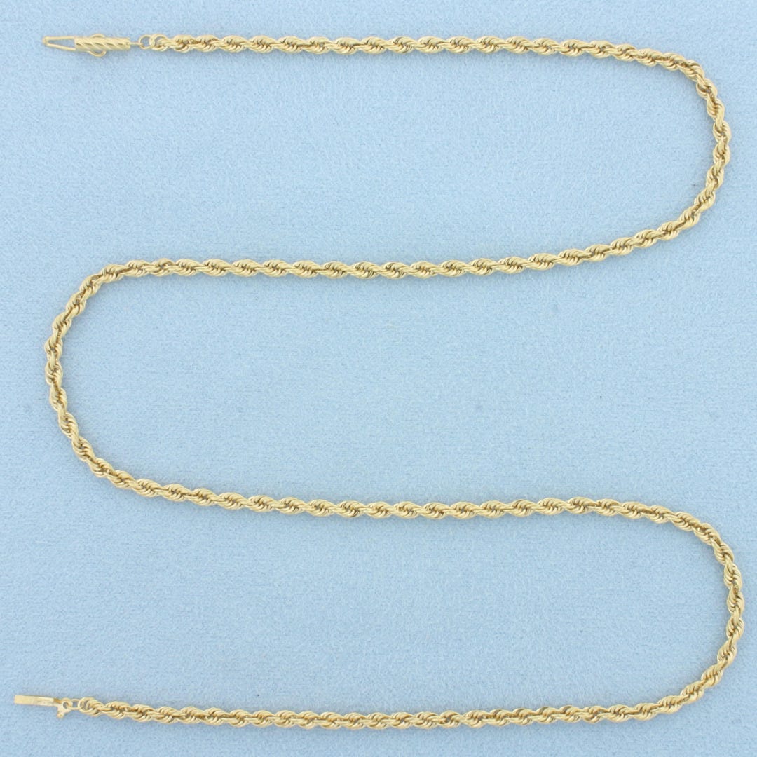 18 Inch Rope Link Chain Necklace in 18k Yellow Gold - Etsy