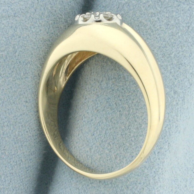 Men's Diamond Target Design Ring in 14k Yellow Gold Etsy Australia