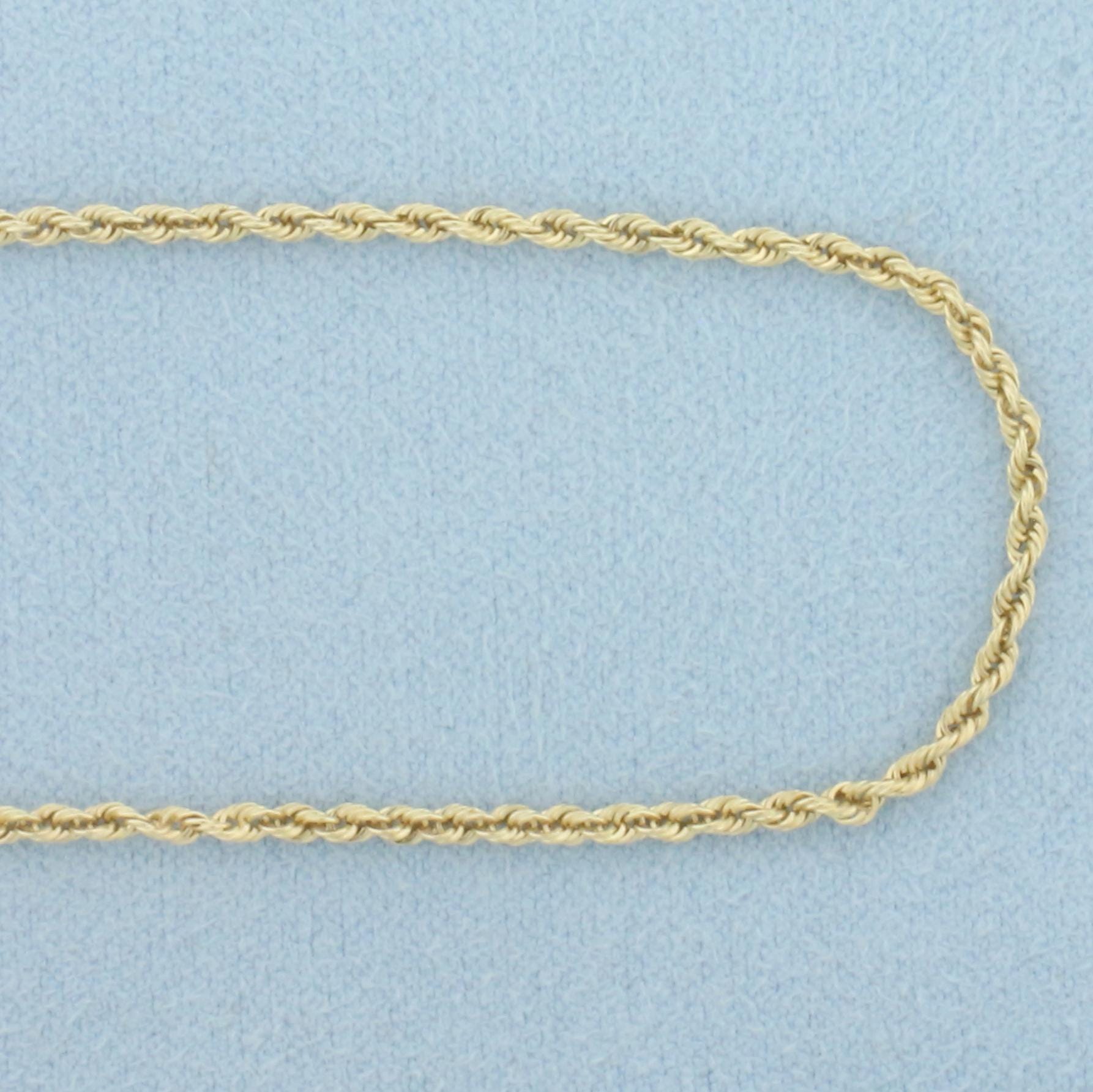 20 Inch Rope Link Chain Necklace in 14k Yellow Gold - Etsy