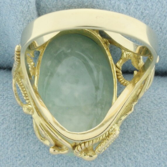 Jade Solitaire Ring in 14k Yellow Gold - image 4