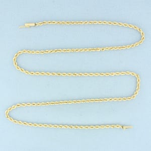 24 Inch Rope Link Chain Necklace in 14k Yellow Gold