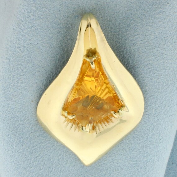 Citrine Statement Pendant in 14k Yellow Gold - image 1