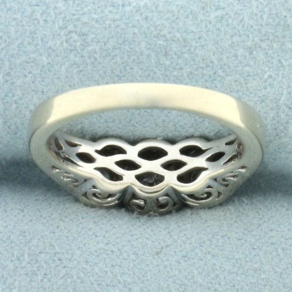 3-Stone Diamond Halo Engagement or Wedding Ring i… - image 4