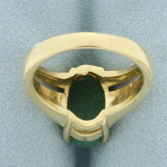 Jade Solitaire Statement Ring in 14k Yellow Gold - image 4